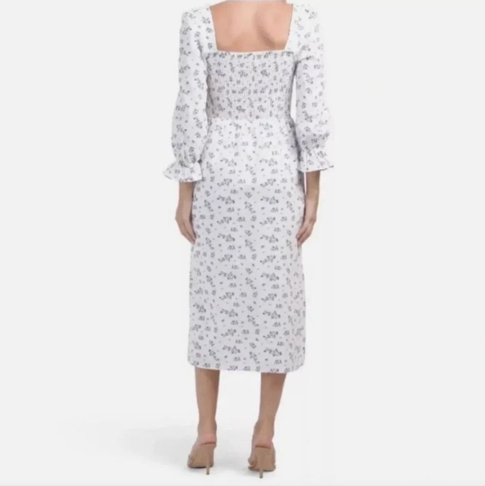 House Of Harlow 1960 Floral Linen Blend Midi Dress - Picture 12 of 12